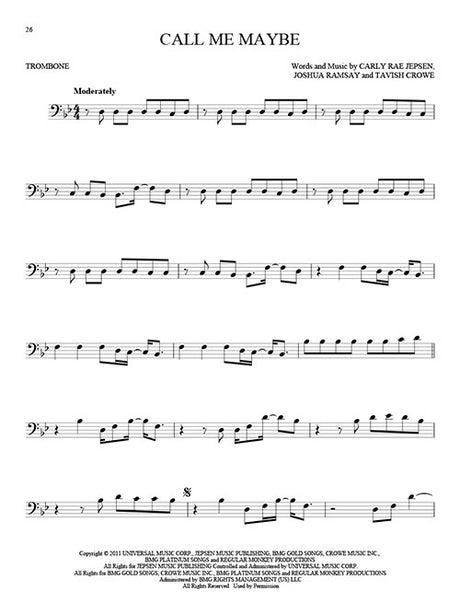 Call me maybe solo trombone sheet music