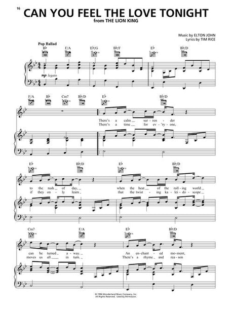 can you feel the love tonight sheet music from lion king for piano