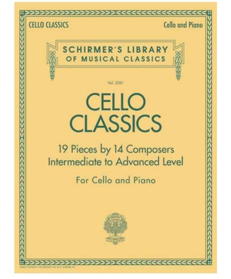 Cello. sheet music of classics by schirmer