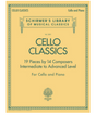 Cello. sheet music of classics by schirmer