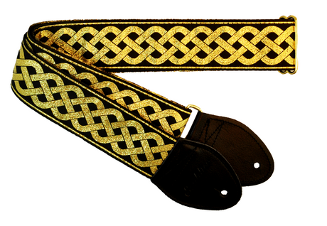 Celtic knot gold guitar strap for harps