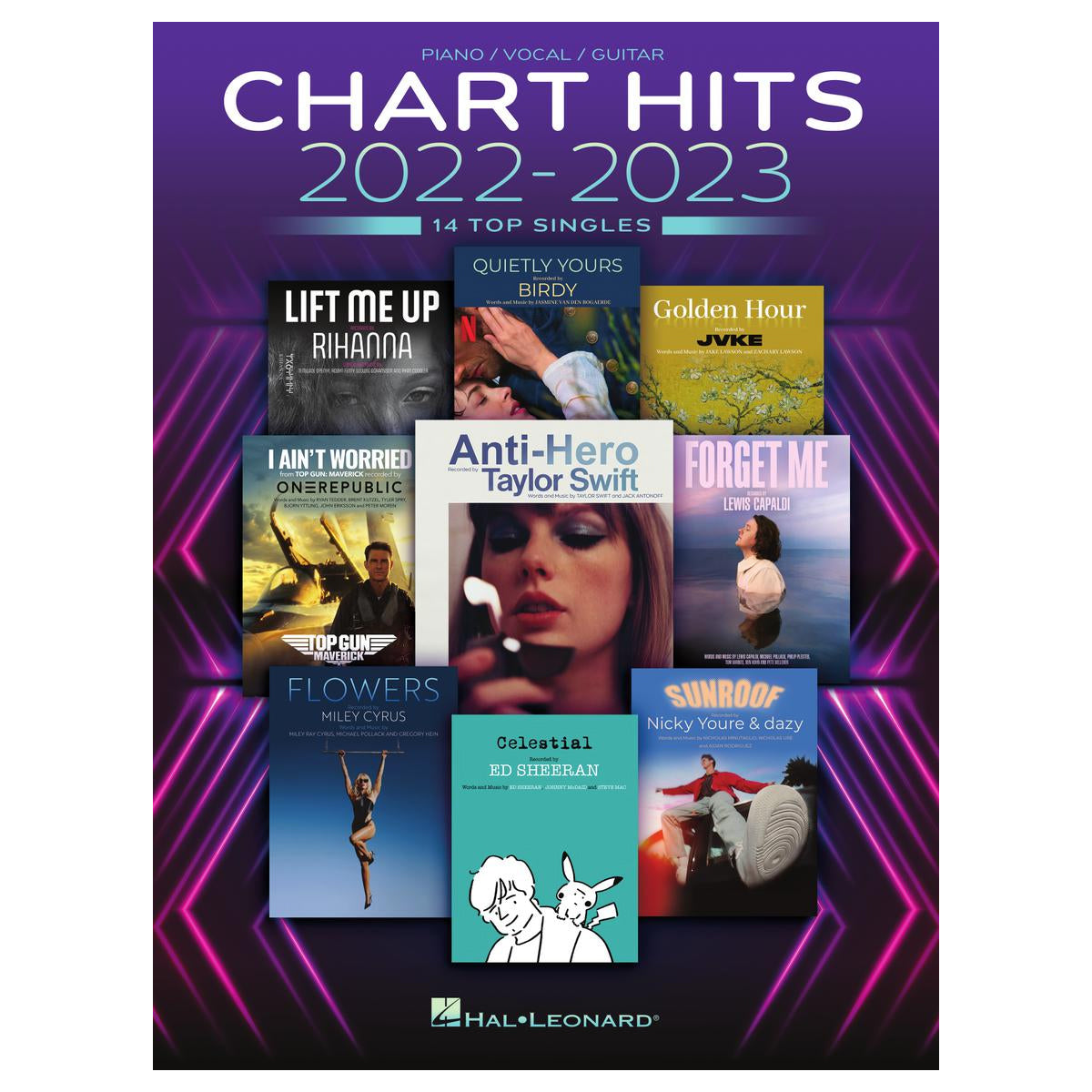 chart hits from 2022 of piano sheet music and vocal and guitar chords