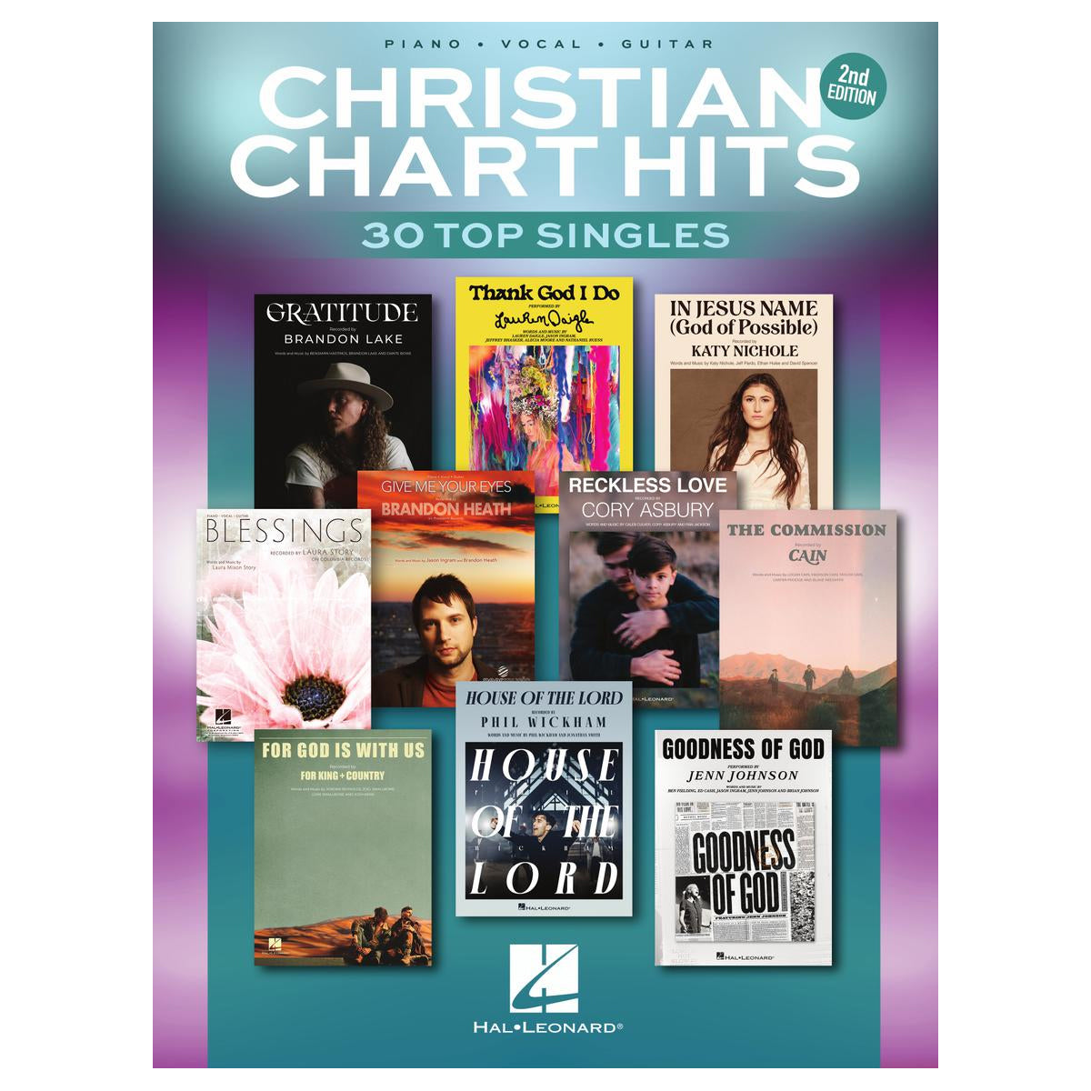 Christian chart hits of piano sheet music for vocal and guitar chords