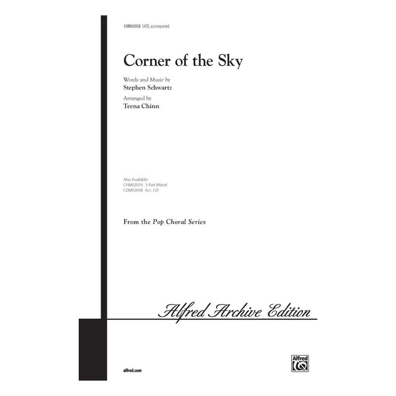 corner of the sky from pippin musical for choir sheet music