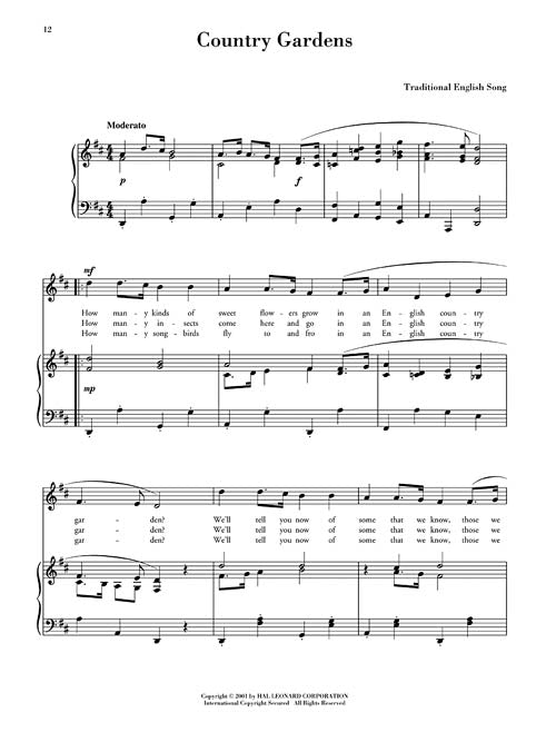 country gardens sheet music for young singers