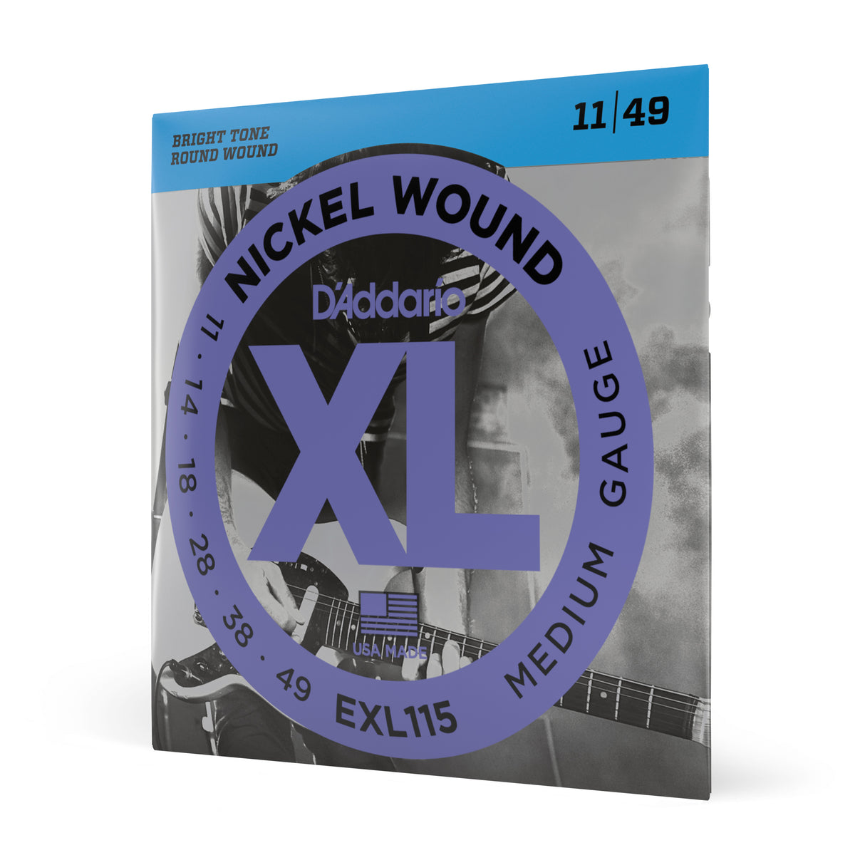 D'Addario Nickel Wound Electric Guitar Strings Medium/Blues-Jazz Rock 1...