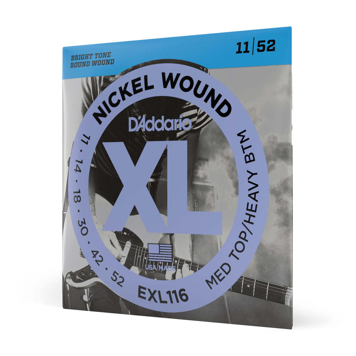 D'Addario Nickel Wound Electric Guitar Strings Medium Top/Heavy Bottom ...