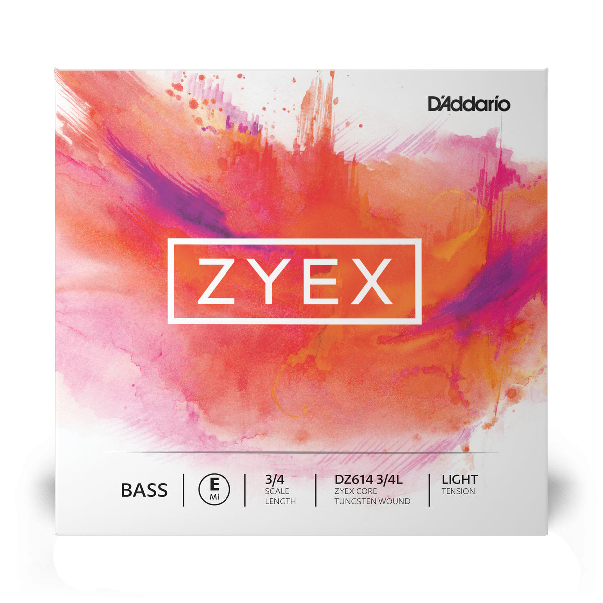 Corde de mi simple pour basse D'Addario Zyex, échelle 3/4, tension légère