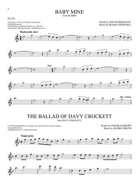 davy crockett disney flute sheet music