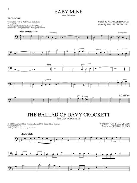 Davy Crockett Disney sheet music for trombone