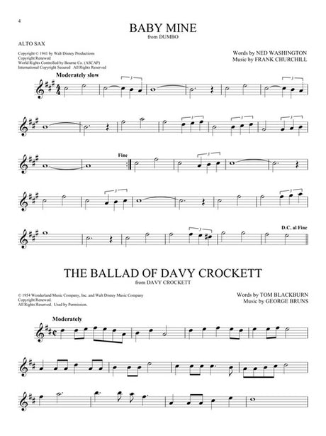 Davy Crockett solo for alto sax sheet music