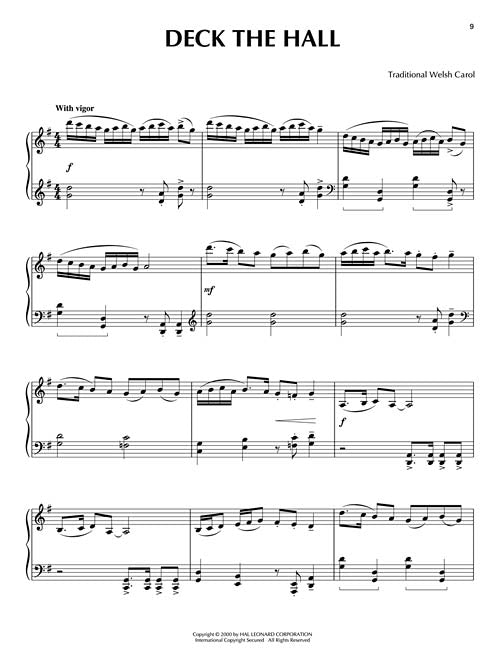 deck the hall piano sheet music in celtic style