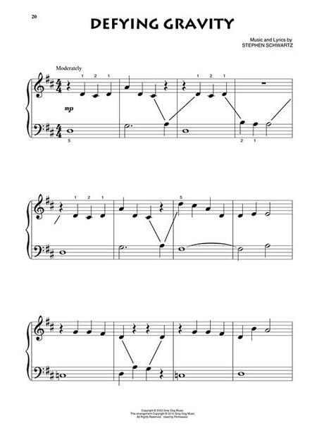 defying gravity from wicked sheet music beginner piano