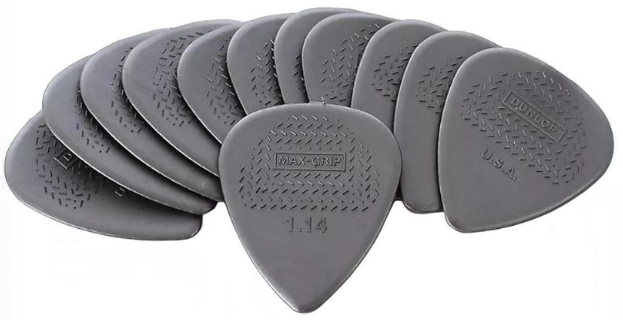 Médiator pour guitare Dunlop 449P114 Max Grip Standard 1,14 mm (lot de 12)