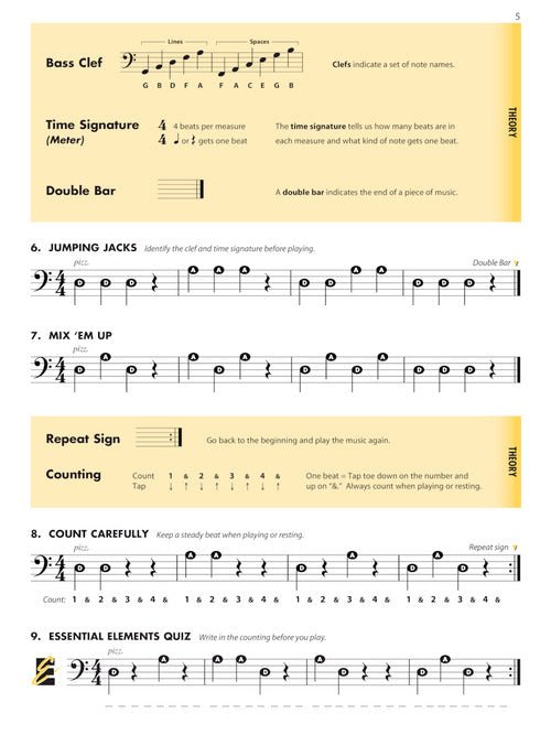 essential elements for strings cello book 1 learning bass clef