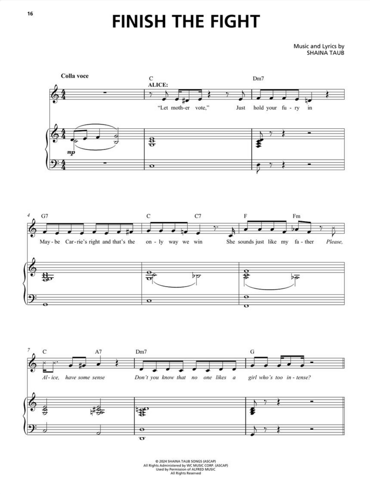 Finish the fight suffs sheet music