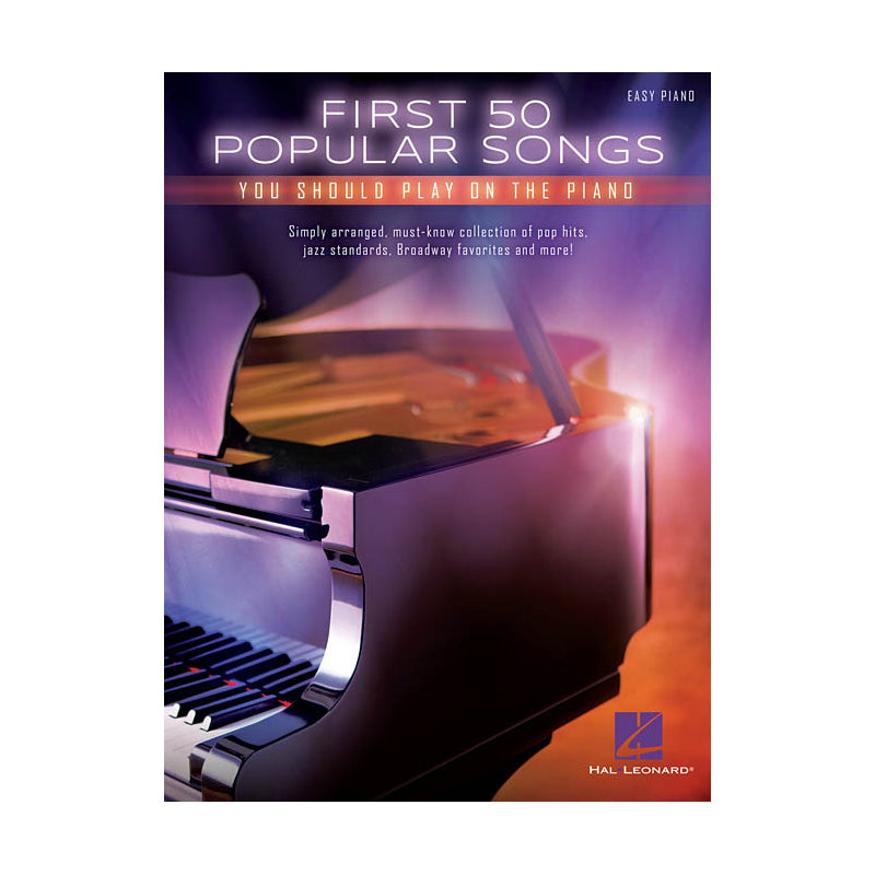 first 50 popular songs for easy piano sheet music