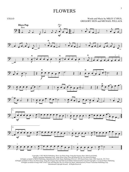 flowers sheet music for cello solo