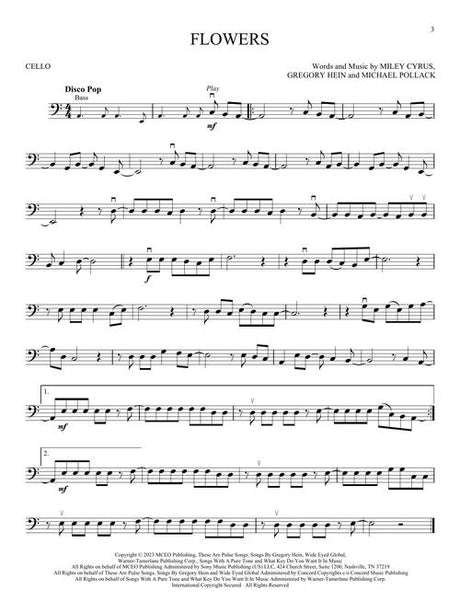 flowers sheet music for cello solo