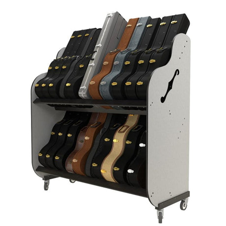 The Band Room Double-Stack™ Guitar Storage Shelf Rack for Classrooms