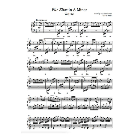 fur elise piano sheet music free download