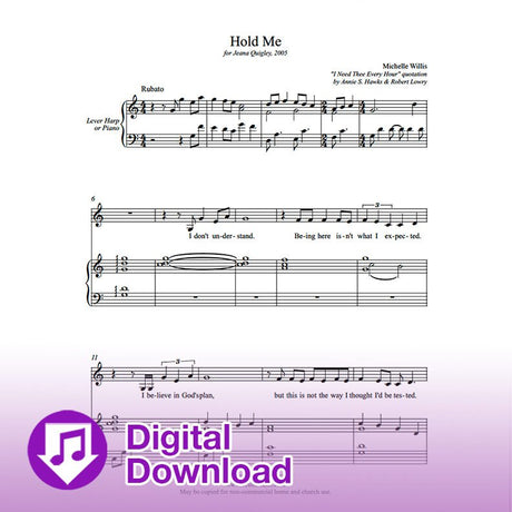 hold me vocal sheet music solo for church