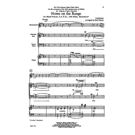 home on the range satb choir sheet music