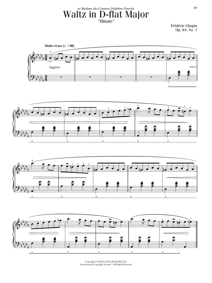 intermediate chopin favorites piano sheet music waltz in d flat