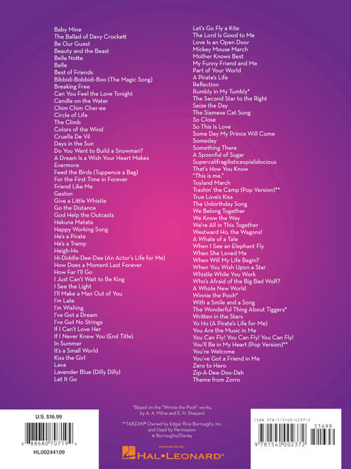 List of 101 top disney-songs for trumpet sheet music