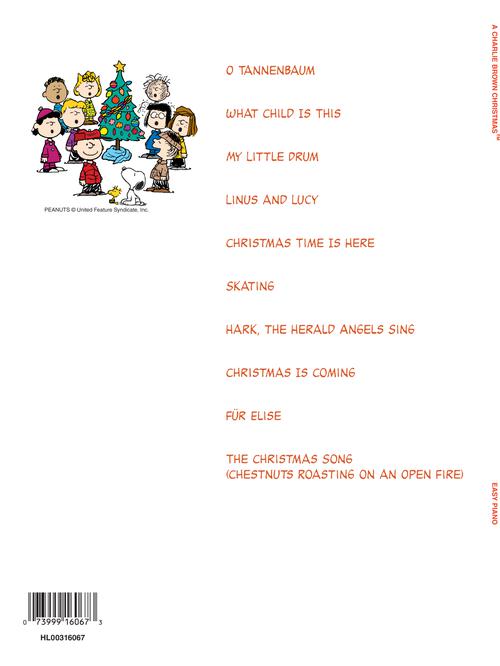 list of charlie brown christmas sheet music for piano