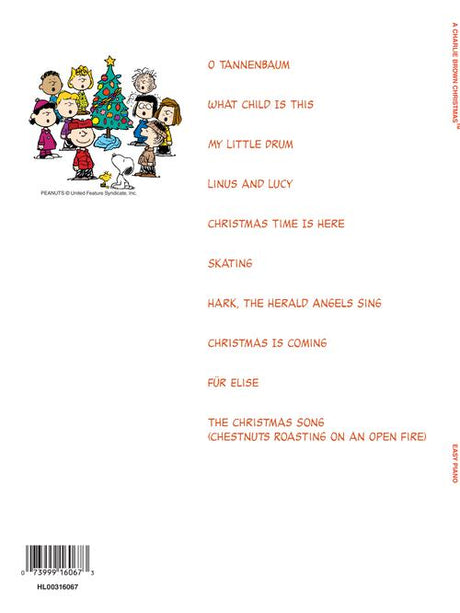 list of charlie brown christmas sheet music for piano