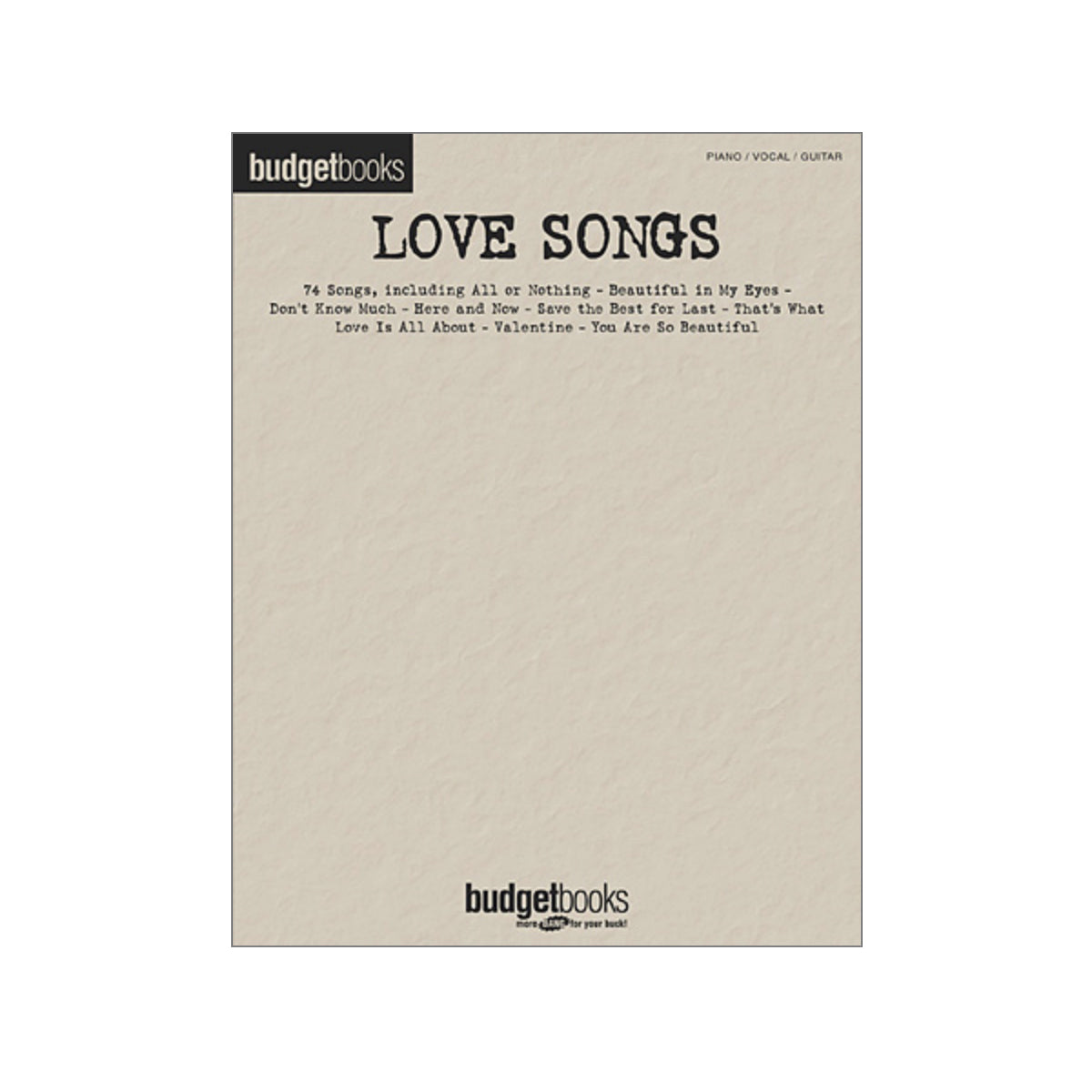 Love Songs (Budget Books)