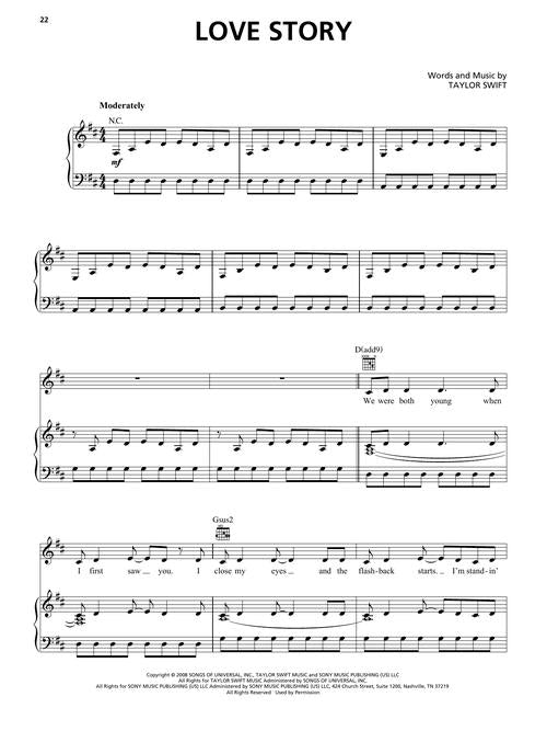 love story sheet music by taylor swift for piano songs