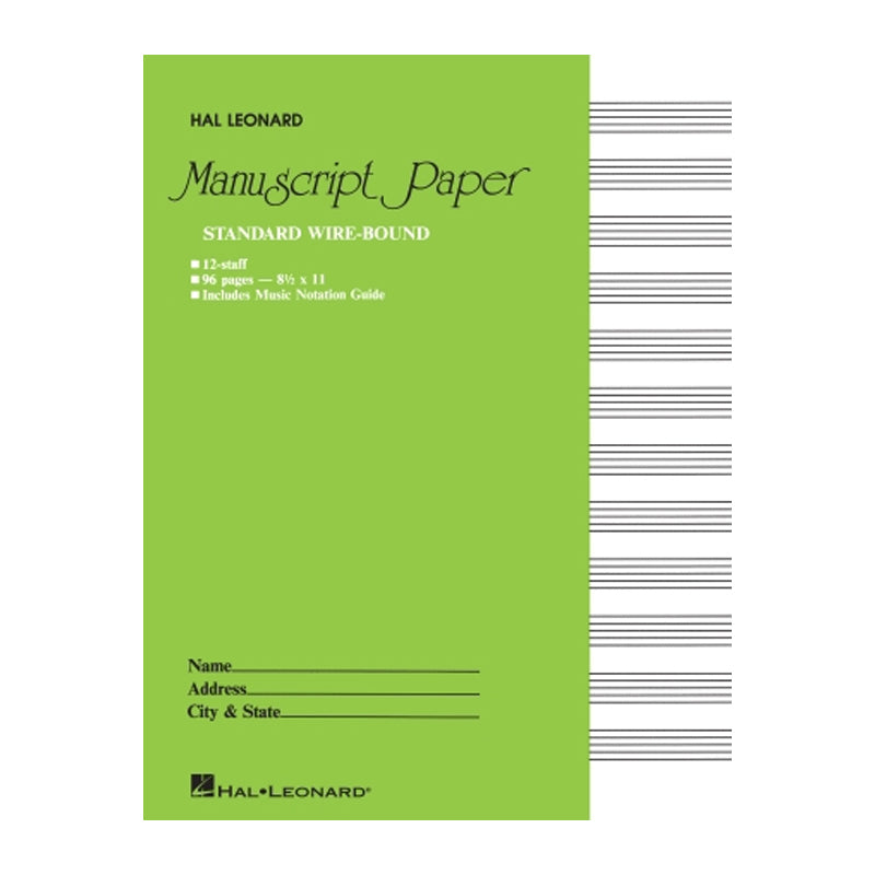 Standard Wirebound Manuscript Paper (Green Cover)