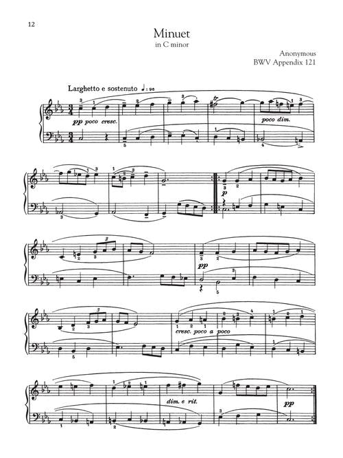 minuet in c minor for piano sheet music