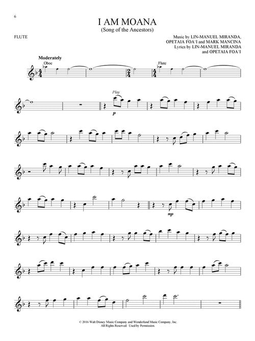 moana disney flute sheet music of i am moana