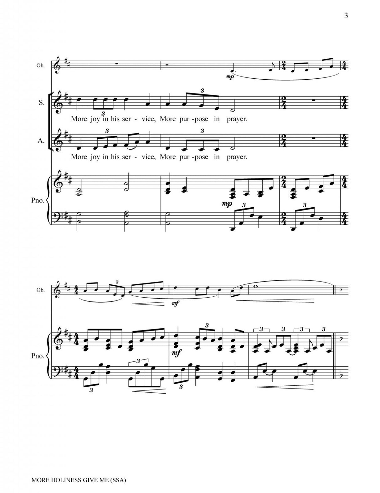 More Holiness Give Me (SATB and piano)