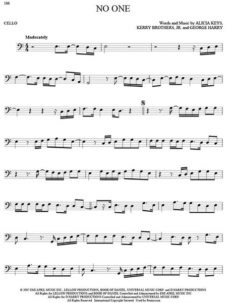 No one solo cello sheet music