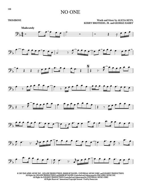 No one solo for trombone sheet music