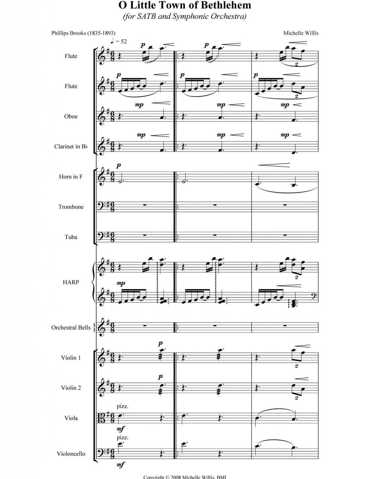 O Little Town of Bethlehem (SATB and Orchestra)