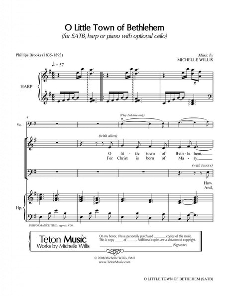 O Little Town of Bethlehem (SATB)