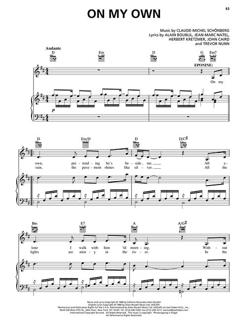 Les Misérables (Piano/Chant/Guitare) 