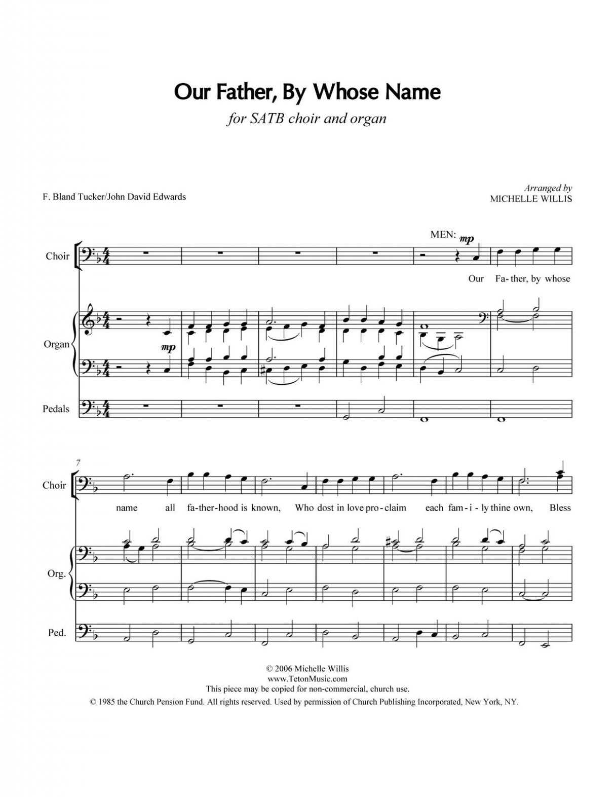 Our Father By Whose Name (SATB)