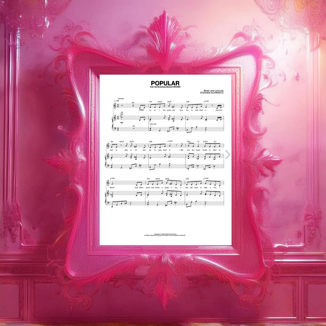 popular wicked sheet music musical broadway