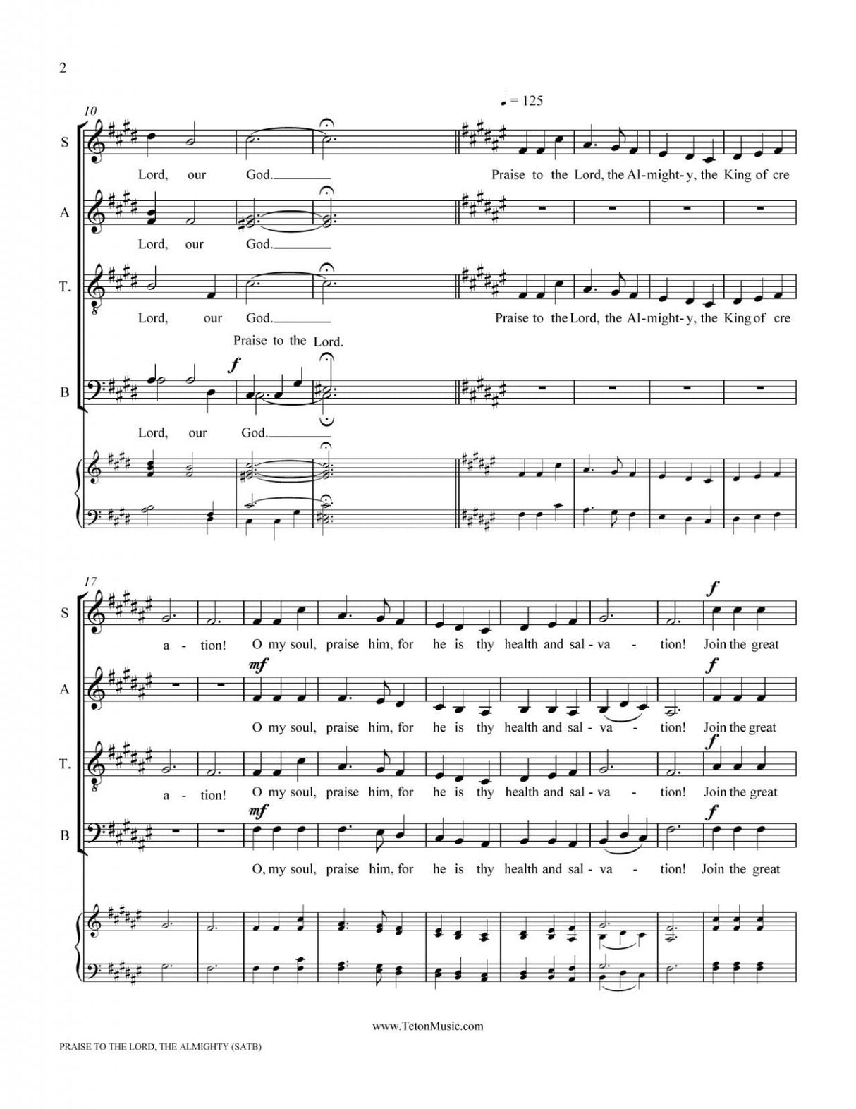 Louange au Seigneur Tout-Puissant (SATB)