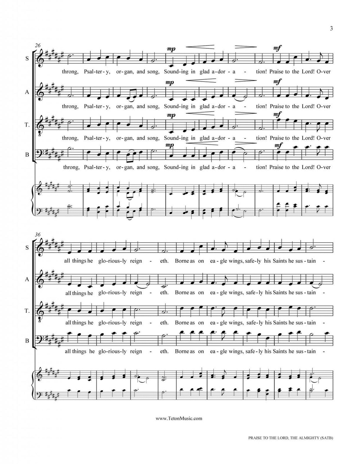 Louange au Seigneur Tout-Puissant (SATB)