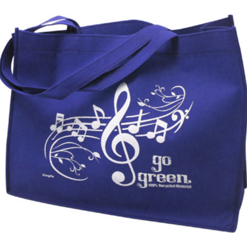 Reusable Tote-Music Staff (Royal Blue)