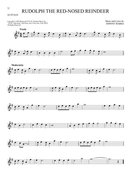 Rudolph the Red Nosed Reindeer sheet music for alto sax