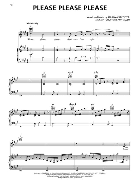 sabrina carpenter piano sheet music please