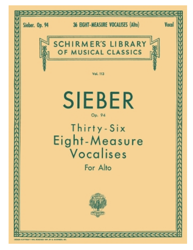 Learn to sing with vocalises for alto voice by schirmer